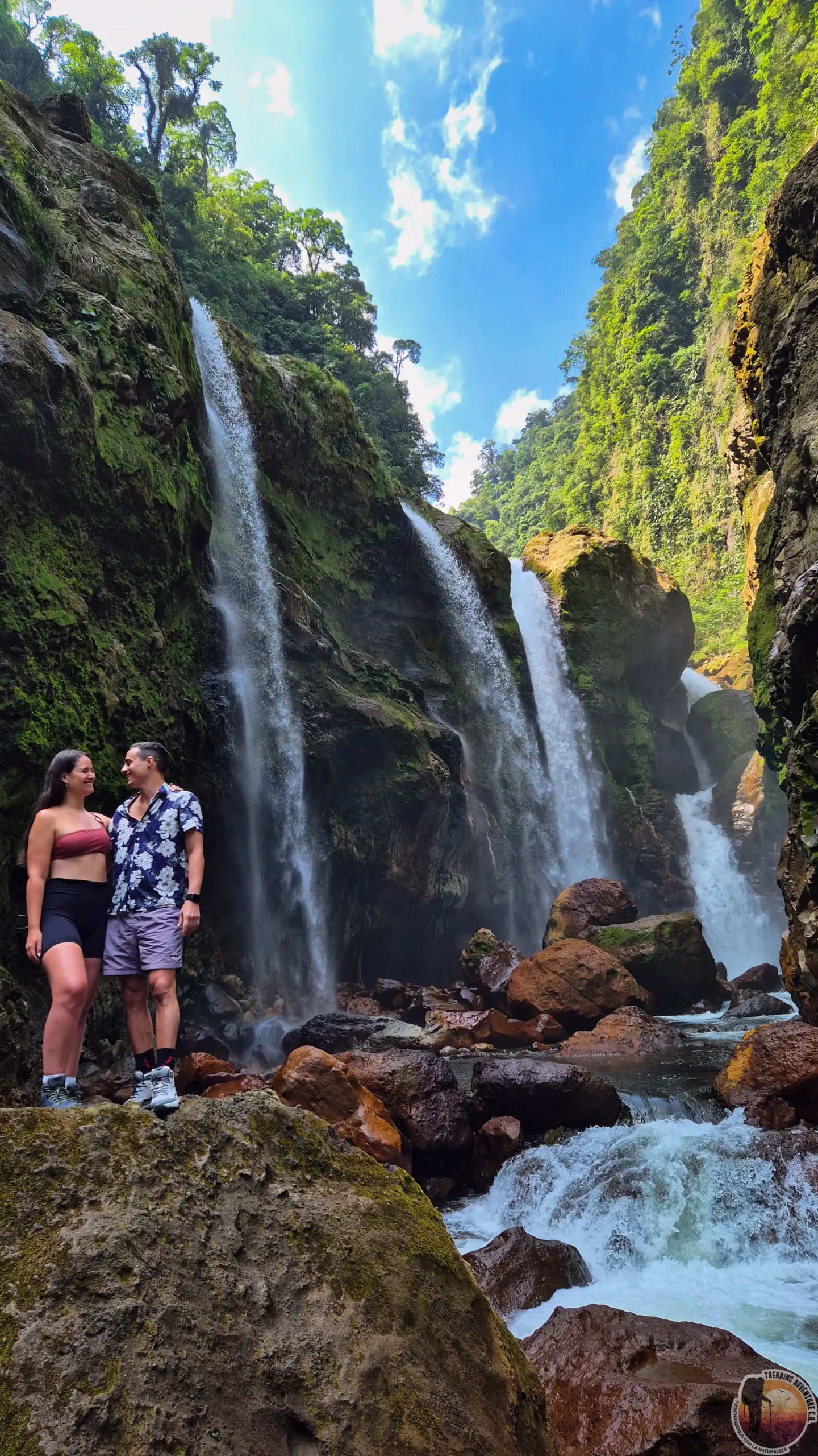 Waterfall trekking at Quebrada Gata, San Carlos