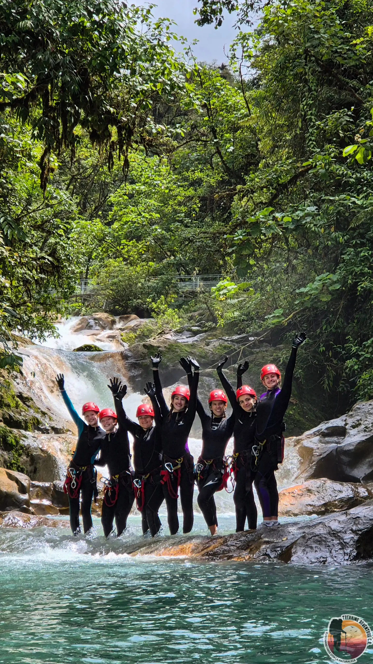 Canyoning gear and equipment laid out before a Costa Rica tour