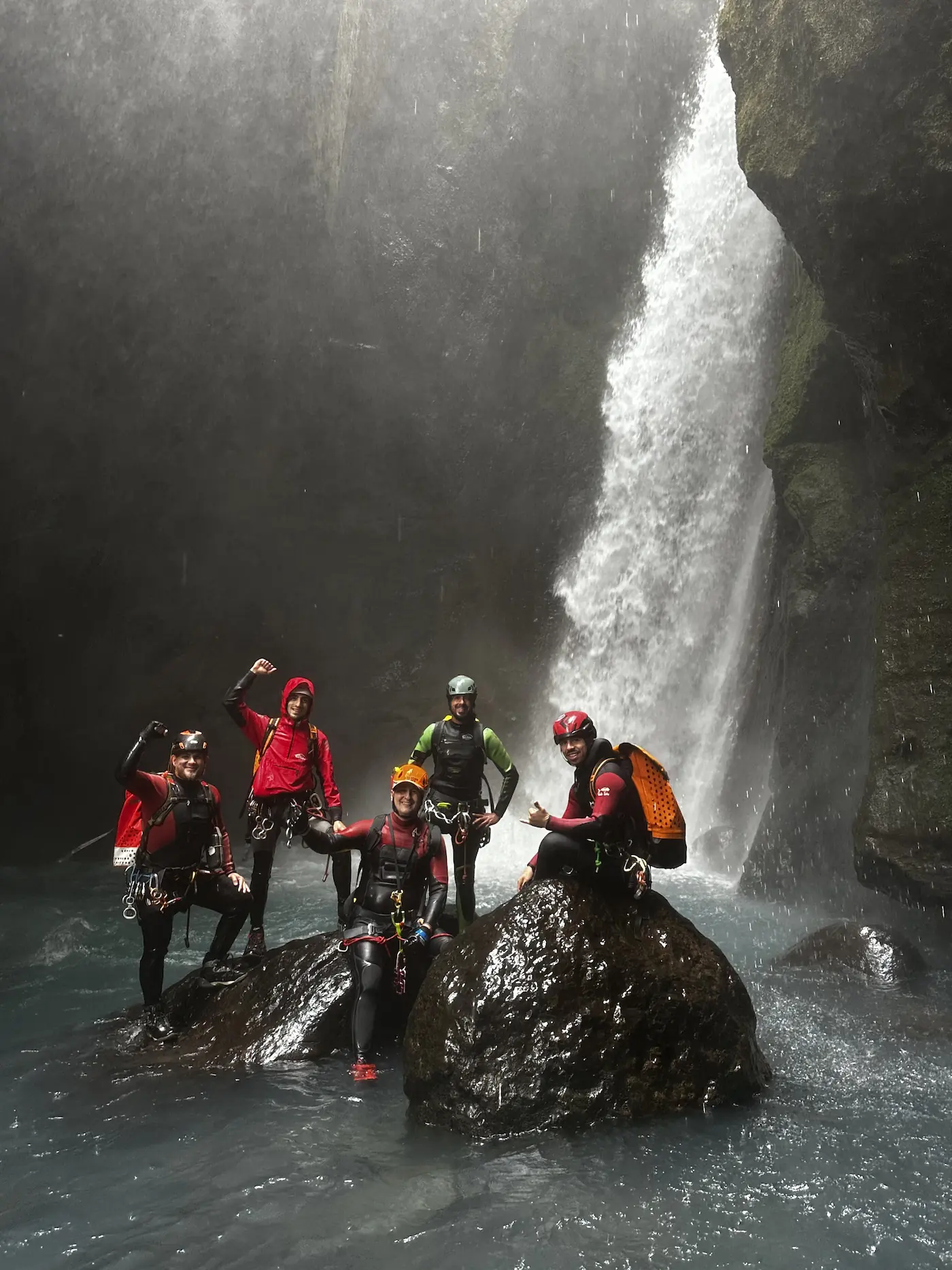 Waterfall canyoning at Quebrada Gata, Bajos del Toro